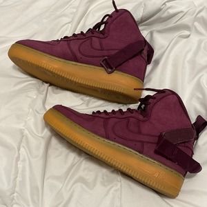 🔴SOLD🔴Nike Air Force 1 High Sz 7Y Bordeaux Sneakers Suede 922066-600
